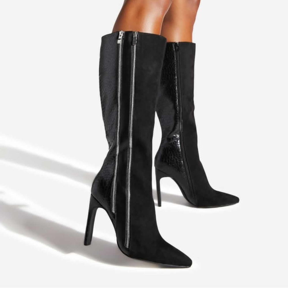 Zip Up Stiletto Boot
